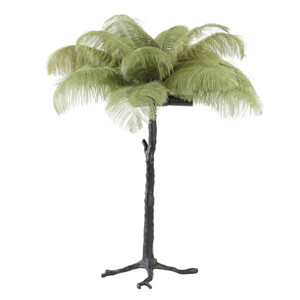 Light & Living Feather Table Lamp Black Olive